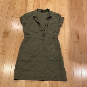 Theory green button front dress
